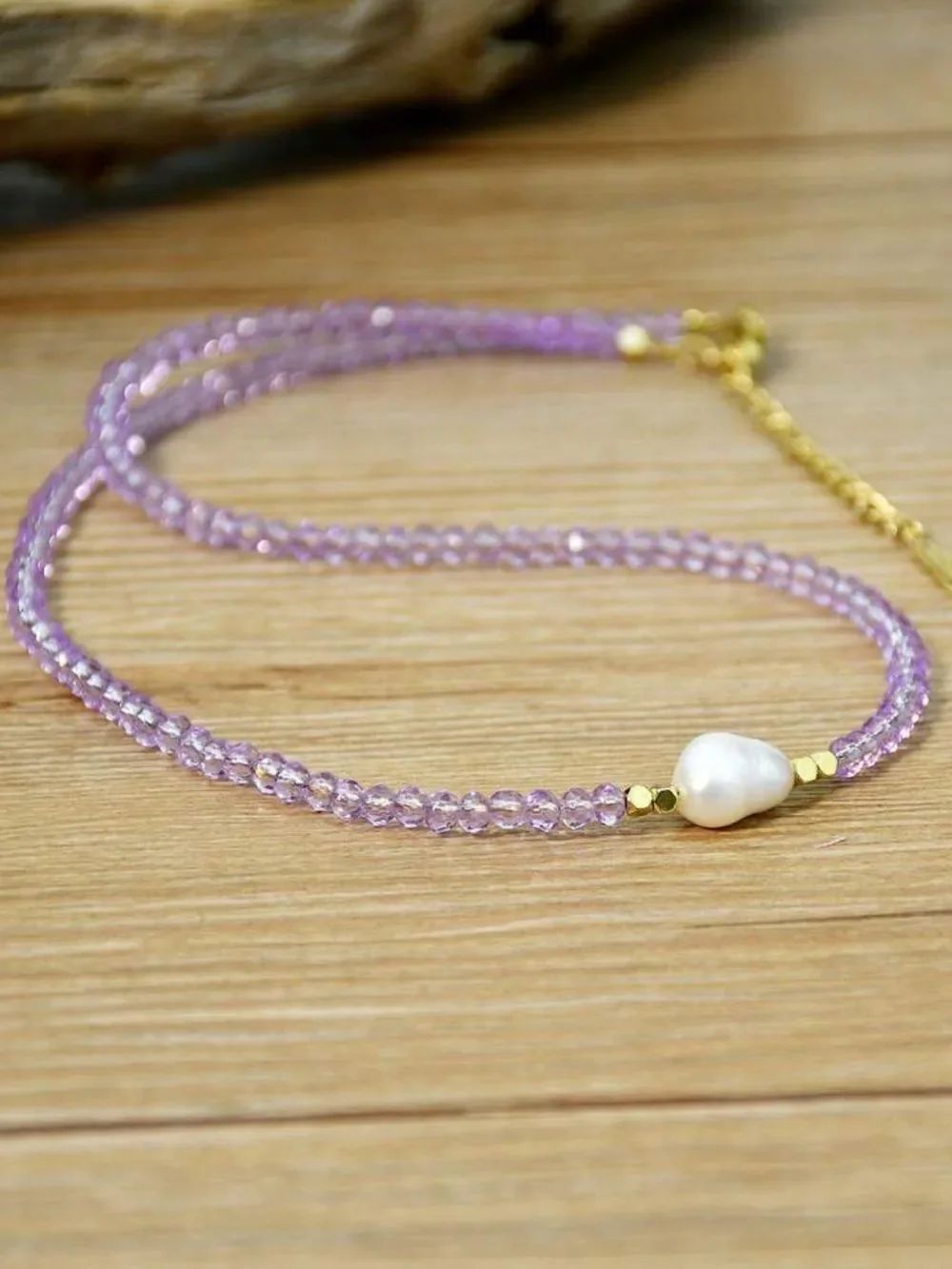 Lavender Crystal Necklace N2216